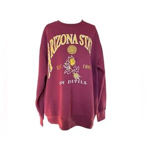 Vintage 90s Lee Sport Arizona State Sun Devils Maroon Sweatshirt Size Large